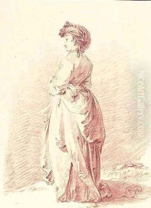 A girl turned to the left, seen from behind by Jean-Baptiste Leprince