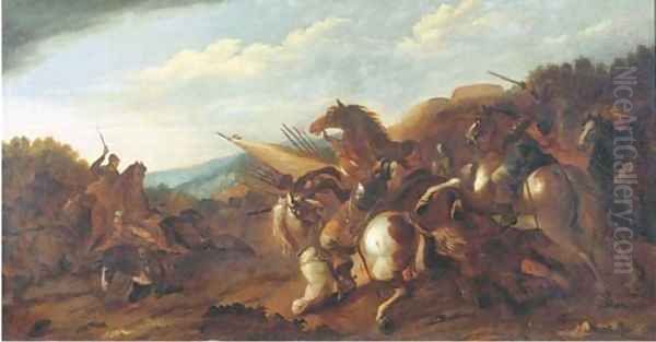 A cavalry skirmish - view 1
