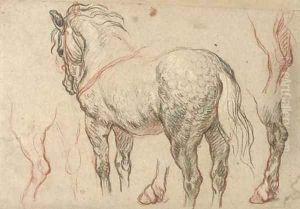 A dappled grey horse with subsidiary studies of its legs by Charles de Lafosse