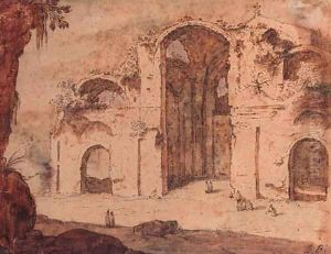 The Baths of Diocletian, Rome by Pieter Pietersz. Lastman