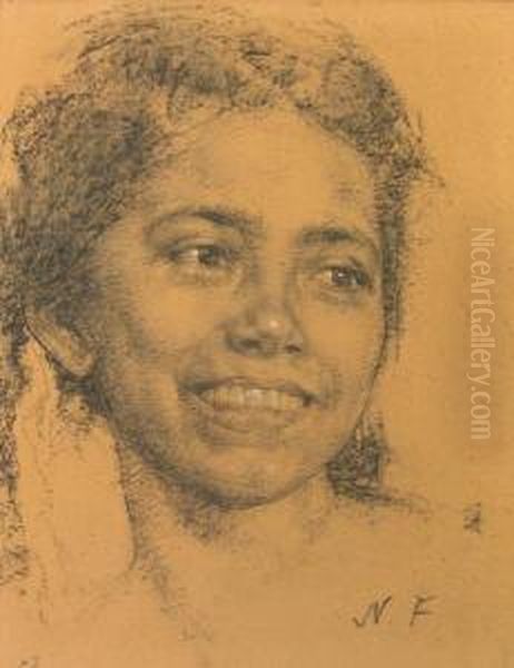 Head Of A Smiling Young Girl - view 1