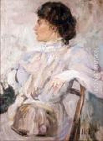 Portrait Einer Elegant Gekleideten Dame In Dreiviertelansicht - view 1