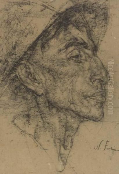 Study Of A Mexican Man In Profile - view 1