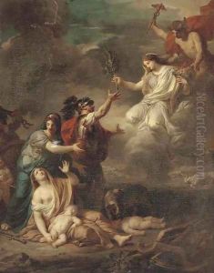 Mercury delivering Peace to the victims of war by Anicet-Charles-Gabriel Lemonnier