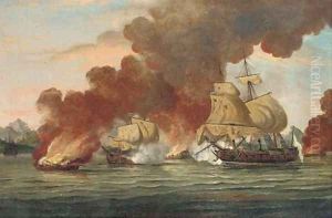 An Anglo-French engagement during the American War of Independence, probably in the West Indies