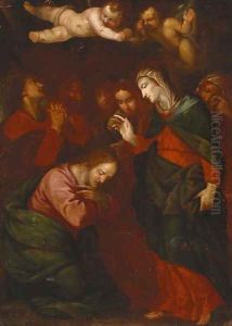 The Virgin Mary blessing Christ