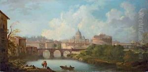 Rome A view of the Tiber, with the Castel Sant'Angelo and the Basilica of Saint Peter's