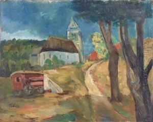 Village Landscape With Carriage