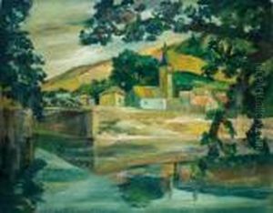Country Village By Riverside