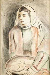 Jeune Fille De Jerusalem Encre by Adolphe Feder