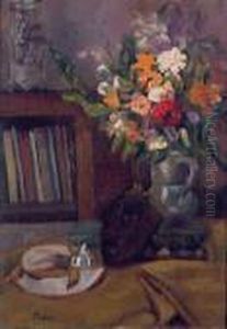 Still Life With Vase Of Flowers Andmask