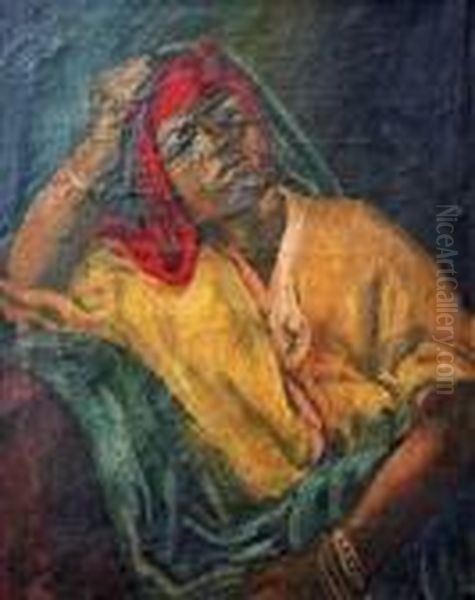 Portrait D'une Orientale Accoudee. - view 1