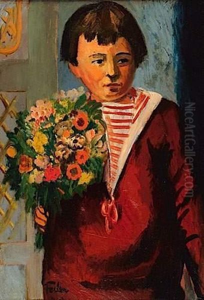 L'enfant Au Bouquet De Fleurs, Circa 1930 - view 1