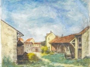 Village In Russia by Adolphe Feder