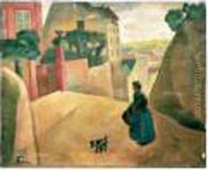 Femme Dans La Rue by Adolphe Feder