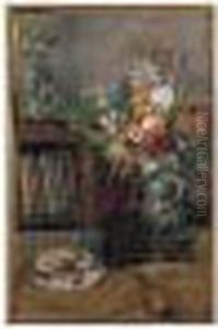 Nature Morte Au Bouquet De Fleurs Et Au Masque by Adolphe Feder