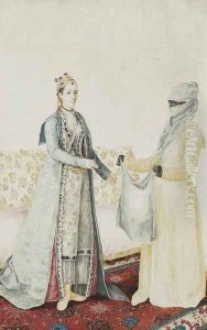 A Europen woman with her Turkish servant by Etienne Liotard