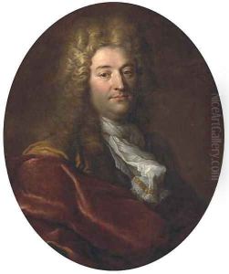 Portrait of a gentleman in a wig and a red robe
