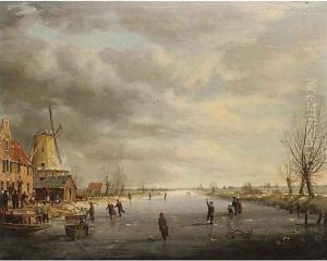 Figures on a frozen canal