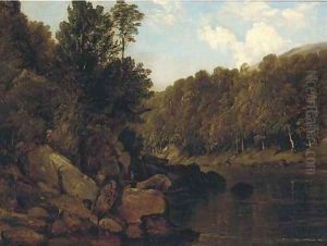 A tranquil stretch of the river by Frederick Richard Lee, R.A.