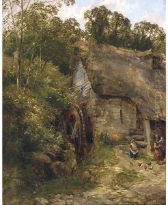The old water-mill by Frederick Richard Lee, R.A.