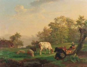 The midday rest by Frans Lebret