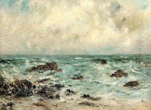Waves breaking on a rocky coast by James Leith