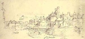 A view of a town, traditionally identified as Paris
