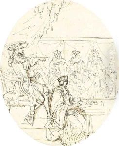 King Louis XIV in council attended by magistrates by Sebastien Leclerc