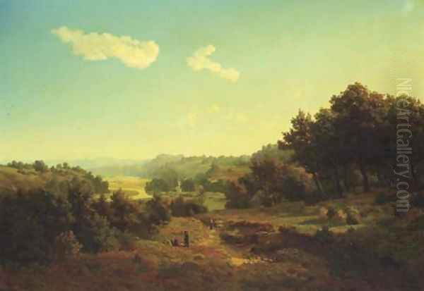 Travellers walking through the Ruhr valley - view 1