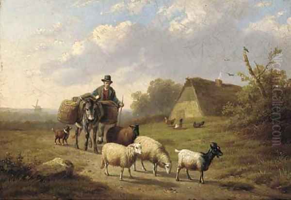 A shepherd and his flock - view 1