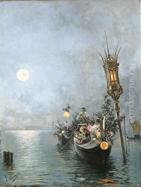 A gondola ride at night - view 1