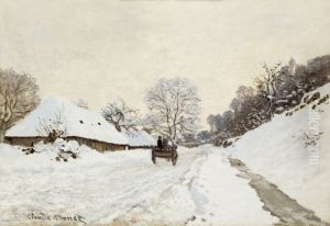 A Cart On The Snow Covered Road With Saint Simeon Farm