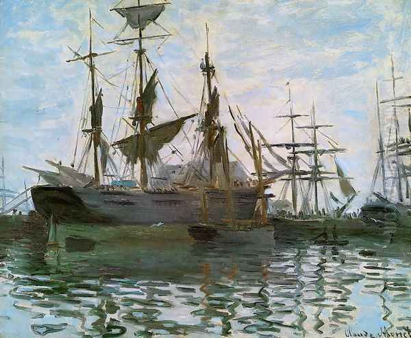 Study Of Boats Aka Ships In Harbor - view 1