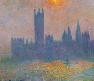 Houses Of Parliament Effect Of Sunlight In The Fog