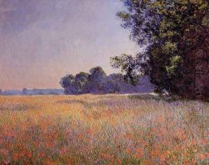 Oat And Poppy Field Giverny by Claude Oscar Monet