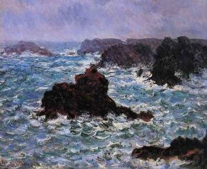 Belle Ile Rain Effect by Claude Oscar Monet
