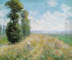 Meadow With Poplars Aka Poplars Near Argenteuil by Claude Oscar Monet