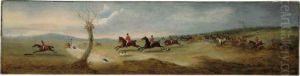 The Quorn Hunt Scurry Near Billesdon Coplow by John Snr Ferneley
