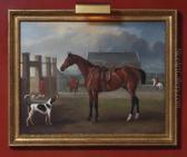 The Bay Hunter Gillingham
Outside The Quorn Kennels With Huntsman George Montford And Whips W.
Darby And T. Ball - view 1