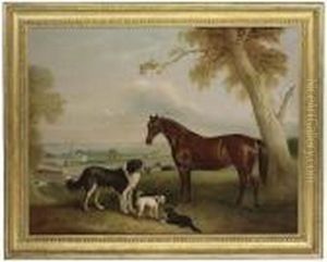 A Hunter And Three Dogs A Hunter And Three Dogs