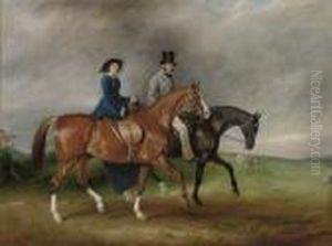 Thomas Tertius Paget And His Wife, Geraldine Mccausland, Riding On by John Snr Ferneley