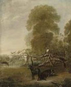 Ribston Apple Tree With Favorite Pony And Donkey by John Snr Ferneley