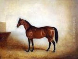Chestnut Horse In Stable Interior by John Snr Ferneley