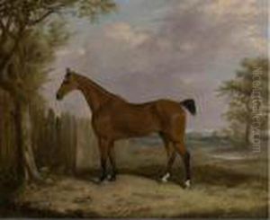 A Bay Hunter In A Landscape by John Snr Ferneley