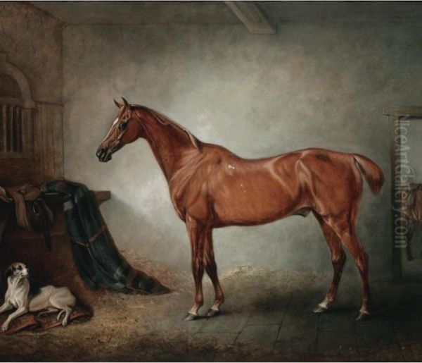 Firebird, A Chestnut Hunter, And Policy, A Foxhound, In A Loose Box - view 1