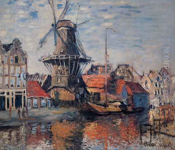 The Windmill On The Onbekende Canal Amsterdam - view 1