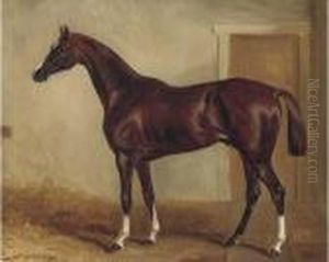 A Bay Hunter In A Stable by John Snr Ferneley