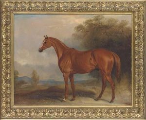 A Chestnut Hunter In A Landscape