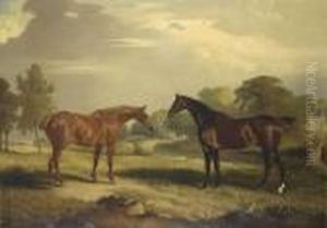 Two Hunters At Grass Two Hunters At Grass